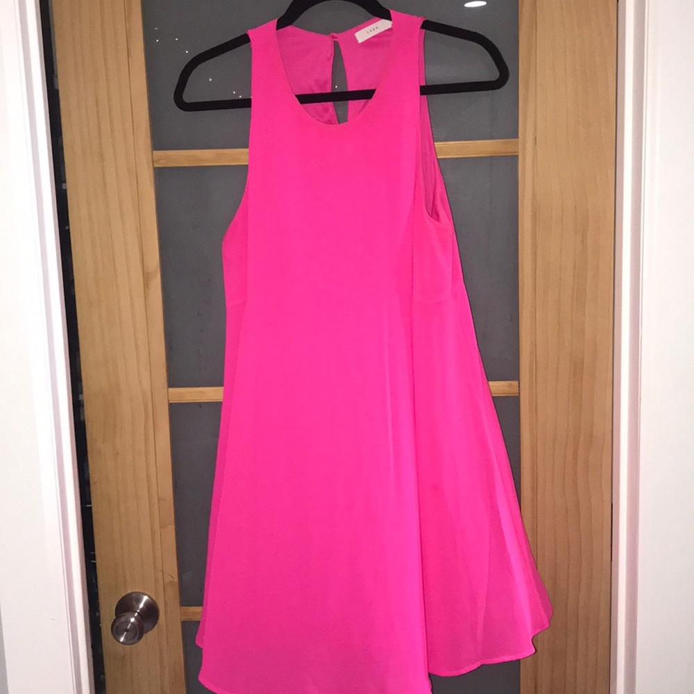 Lush- Hot pink chiffon dress
